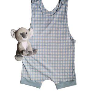 combishort vichy bleu et blanc