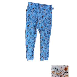 legging blanc à petites fleurs