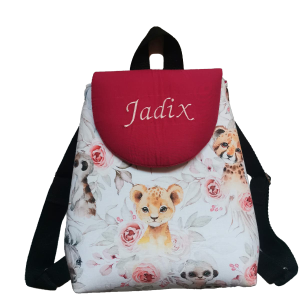 sac personnalisé animaux et pivoine jadix